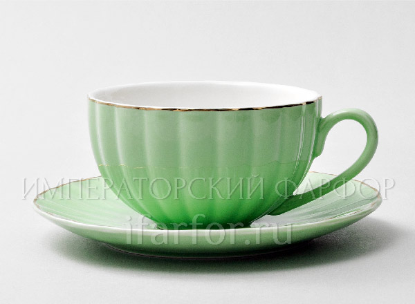 Cup and saucer tea Classic Light green Royal Classics