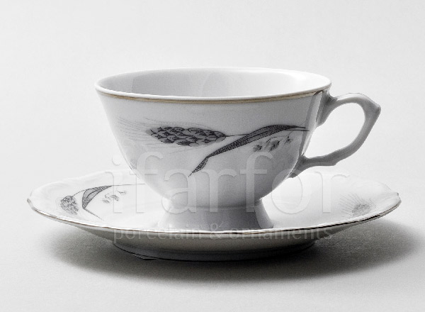 Чашка с блюдцем чайная Серебряные колосья Repast