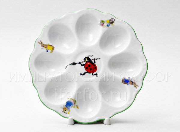 Tray for eggs Crown spring ladybug Crown Round tray for 8 eggs