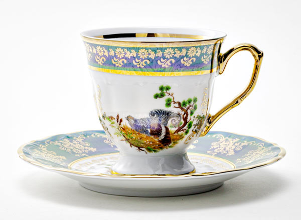 Coffee cup and saucer second grade Hunting Green. Teterev Maria Teresa