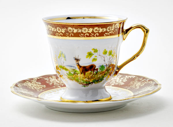 Cup and saucer Coffee Hunting Red 2 Maria Teresa