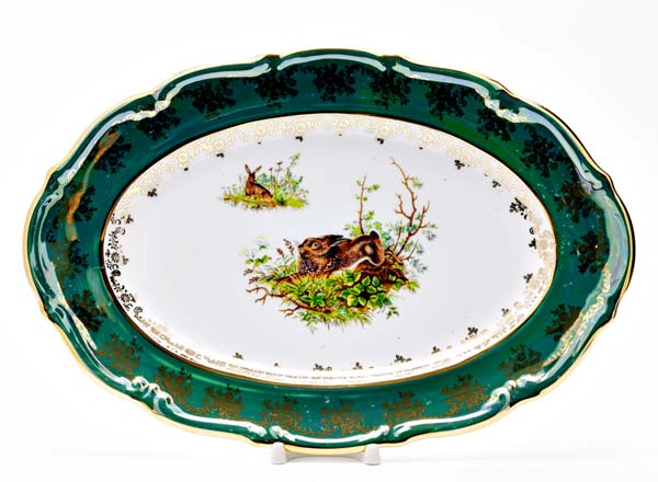 Dish/ platter oval Hunting Green Maria Teresa