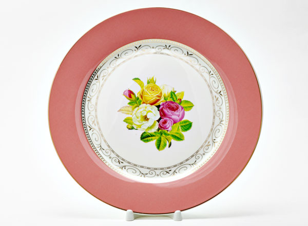 Plate flat Rainbow Rose