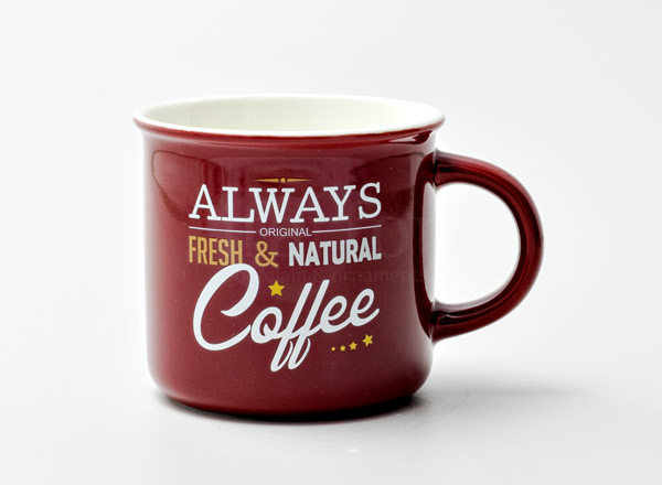 Кружка Always original fresh and natural coffee (бордо) Royal Classics