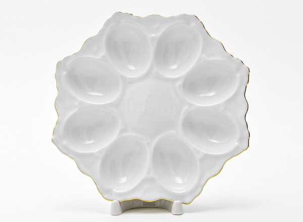 Tray for eggs White pattern Crown Round tray for 8 eggs