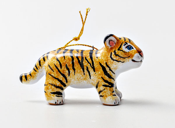 Christmas tree toy Tiger cub standing