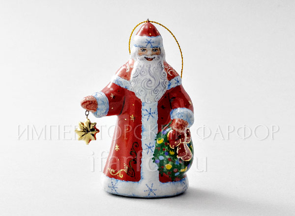 Christmas tree toy Santa Claus with a wreath