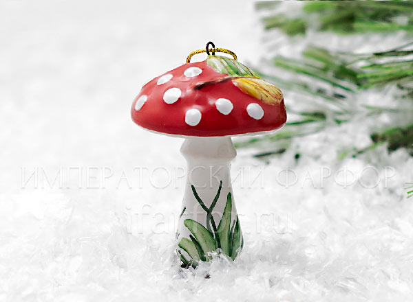Christmas tree toy Mushrooms. Fly agaric