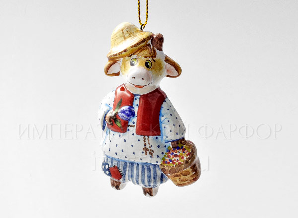 Елочная игрушка Бычок с корзинкой Рисунок 13