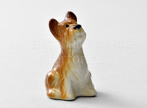 Sculpture Briard (French sheepdog) Brown