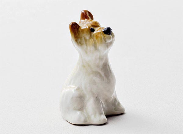 Sculpture Briard (French sheepdog) Straw-coloured