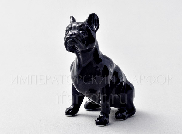 Sculpture Big French Bulldog Black
