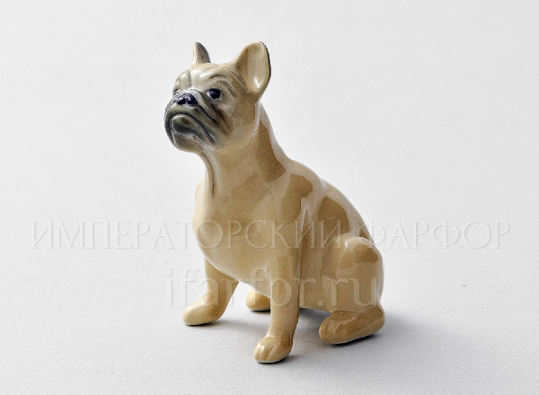 Sculpture Big French Bulldog Straw-coloured