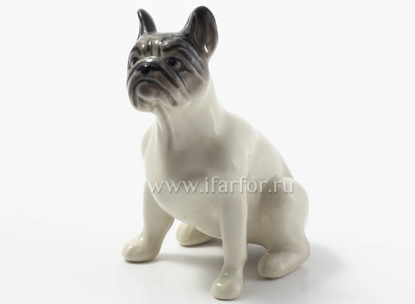 Sculpture Small French Bulldog White