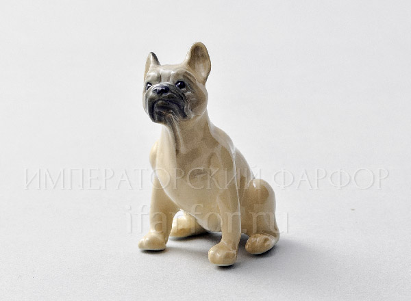 Sculpture Small French Bulldog Straw-coloured