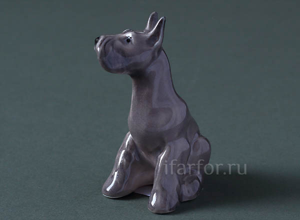 Sculpture Schnauzer puppy gray