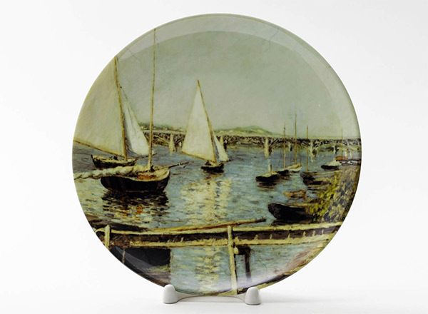 Decorative plate Caillebotte Gustave Sailing boats at Argenteuil