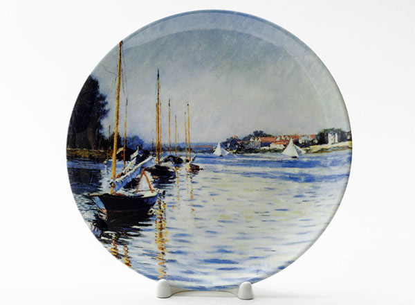 Decorative plate Caillebotte Gustave Boats on the river Seine