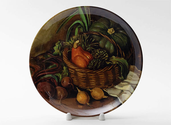Decorative plate Serebriakova Zinaida Still life with vegetables 1936 y. (with pumpkin)