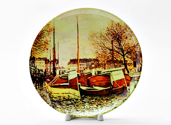 Decorative plate Sisley Alfred Fishing boat Sun