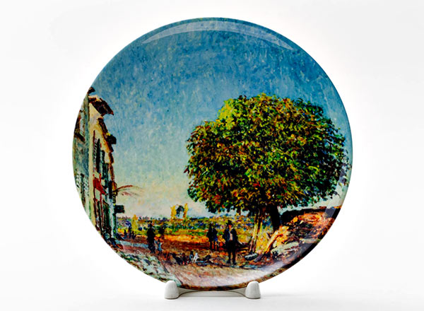 Decorative plate Sisley Alfred The Chestnut Tree at Saint-Mammes, 1880