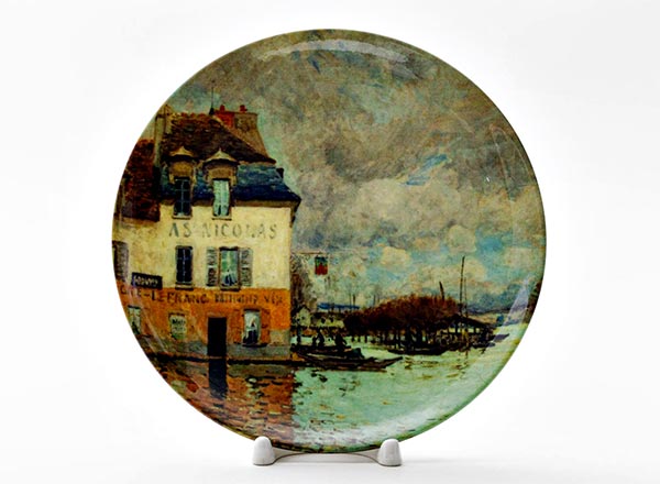 Decorative plate Sisley Alfred Flooding at Port Marly Sun