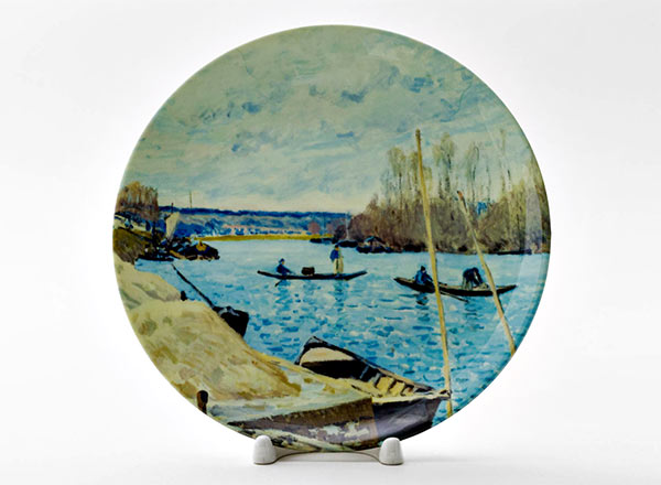 Decorative plate Sisley Alfred Seine at Port Marly, piles of sand
