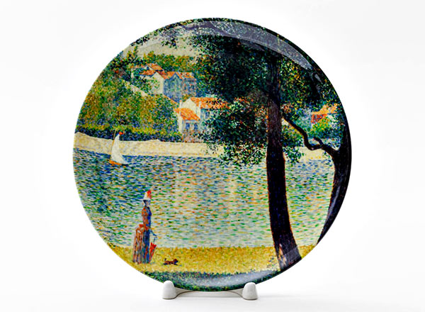 Decorative plate Seurat Georges-Pierre The Seine at Courbevoie