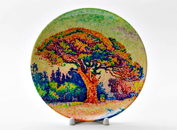 Decorative plate Signac Paul Pine trees in Saint Tropez