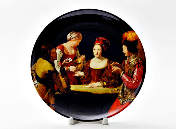 Decorative plate Georges de Latour Shuler with ace of clubs
