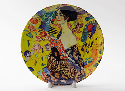 Decorative plate Klimt Gustav Lady with a fan