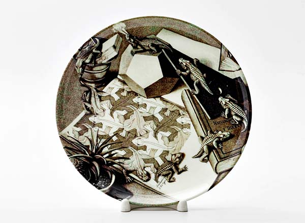 Decorative plate Escher Maurits Cornelis reptiles