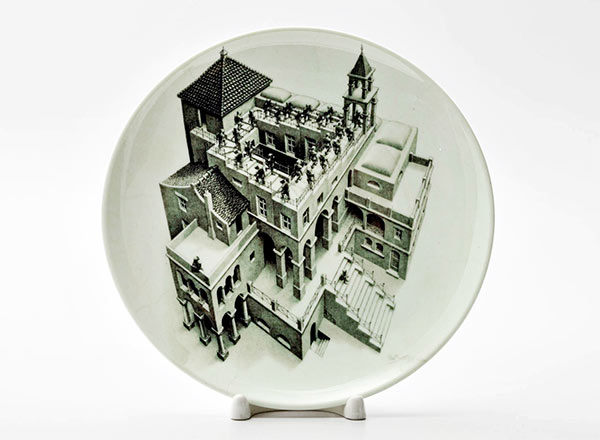 Decorative plate Escher Maurits Cornelis Going down and going up