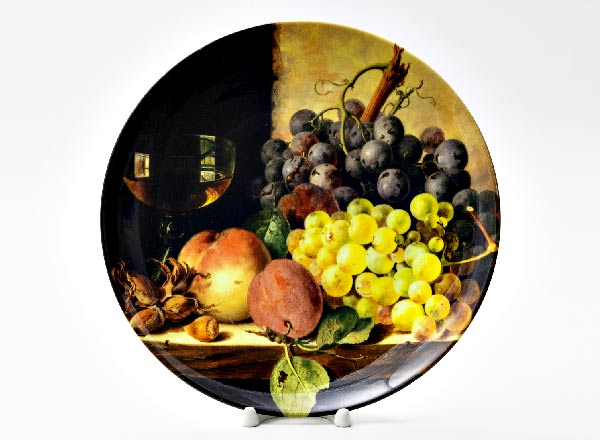 Decorative plate Ladell Edward Still life with grapes and peaches