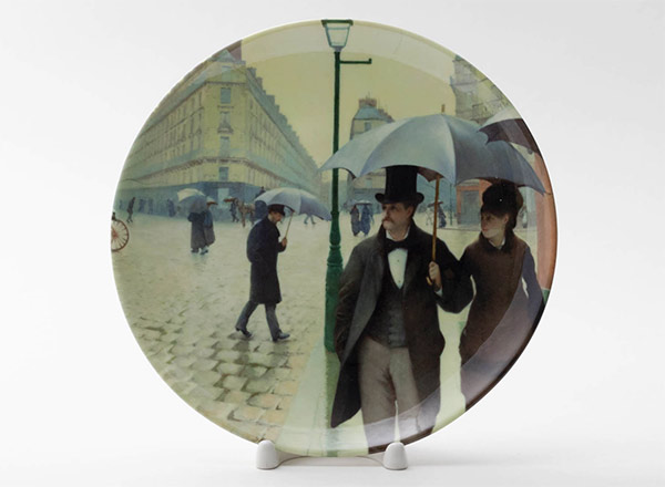 Decorative plate Caillebotte Gustave Paris on a rainy day