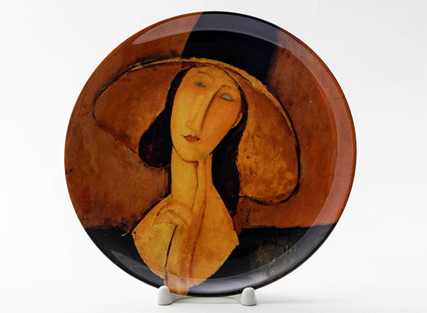 Decorative plate Modigliani Amedeo Portrait of Jeanne Hebuterne in a hat