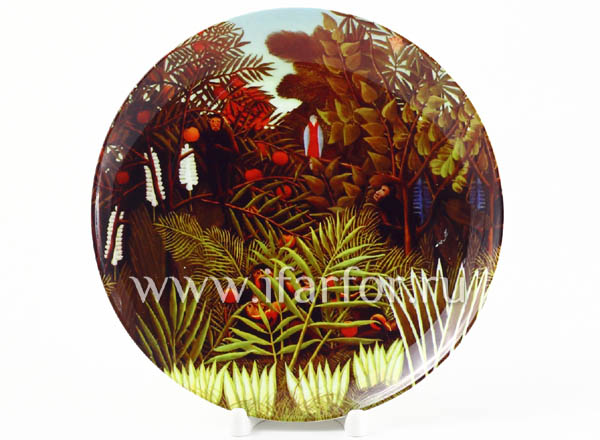 Декоративная тарелка Руссо Анри Обезьяны с птицей и цветами