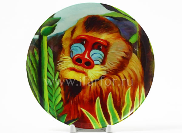Декоративная тарелка Руссо Анри Портрет обезьяны