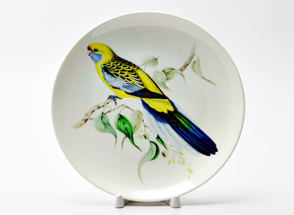 Decorative plate Lear Edward Yellow-blue parrot