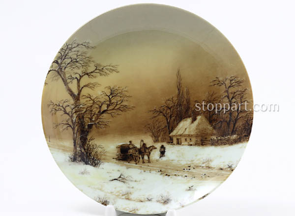 Decorative plate Aivazovsky Ivan Konstantinovich Winter landscape. Small hut