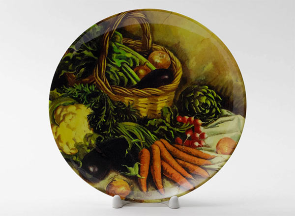 Decorative plate Serebriakova Zinaida Still life with cauliflower and vegetables 1936 y.