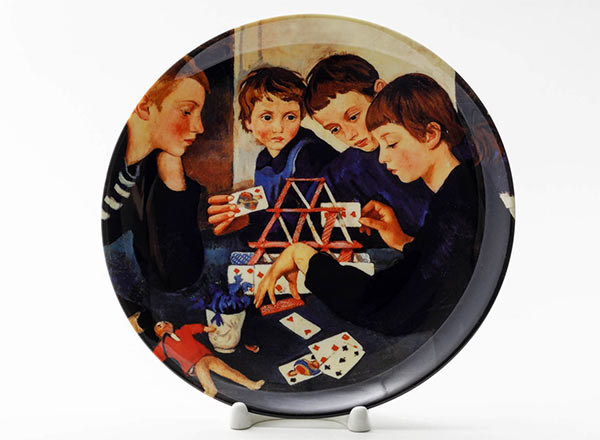 Decorative plate Serebriakova Zinaida House of cards