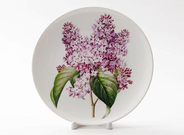 Decorative plate Redoute Pierre-Joseph Fluffy lilac