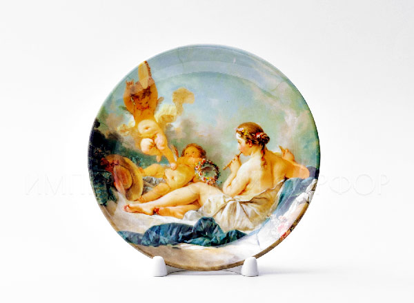 Декоративная тарелка Буше Франсуа Амуры и нимфа, играющая на флейте