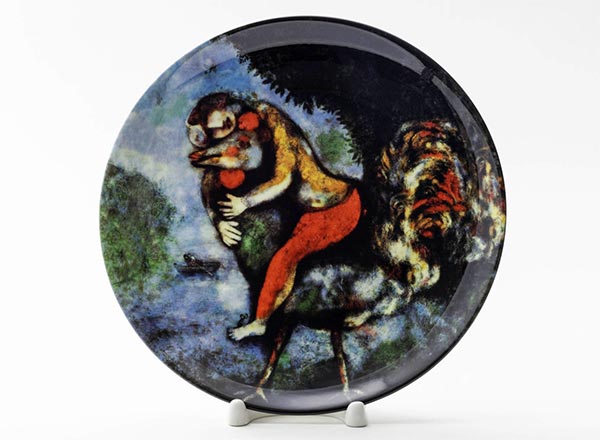 Decorative plate Chagall Mark Zakharovich Sitting astride a rooster