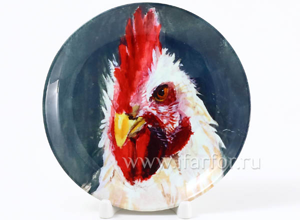 Decorative plate  Portrait of a rooster