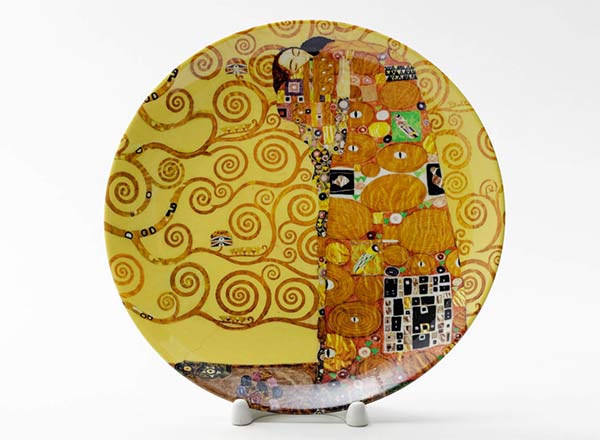 Decorative plate Klimt Gustav Tree of life. Right part