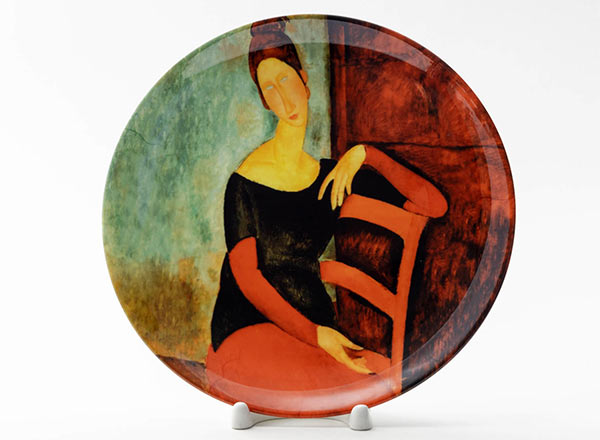 Decorative plate Modigliani Amedeo Jeanne Hebuterne seated on a red chair