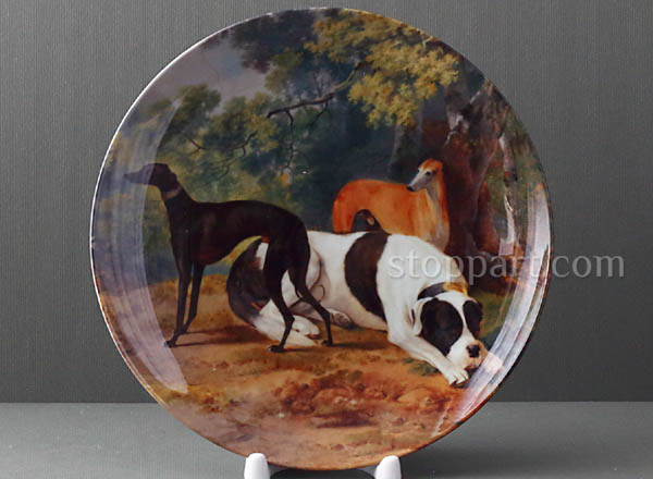 Decorative plate Sawrey Gilpin TWO GREYHOUNDS AND A MASTIF BELONGING TO THE DUKE OF HAMILTO