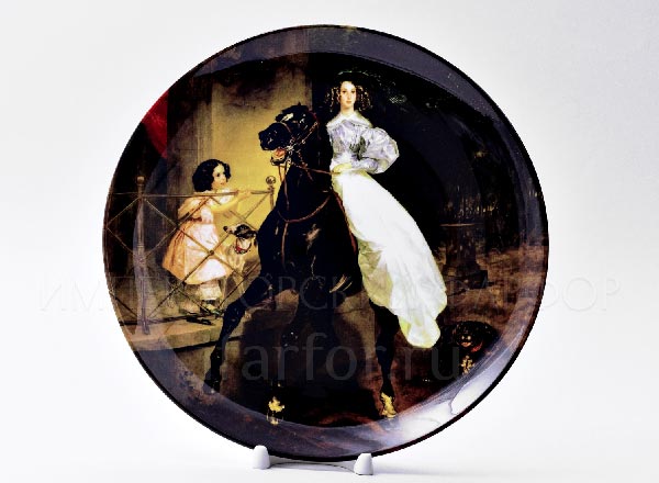 Decorative plate Bryullov Karl Pavlovich Horsewoman